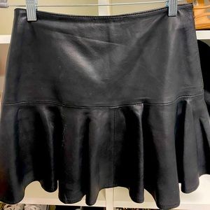 Karen Grimaldi black leather mini skirt